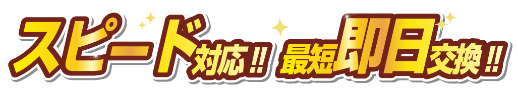 スピード対応最短即日対応